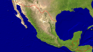 Mexico Satellite + Borders 1920x1080
